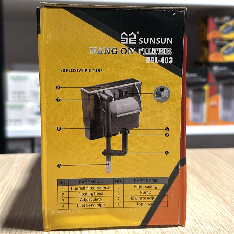 Sunsun HBL-403 Hang-On-Back Aquarium Filter (5W, 400 L/H)
