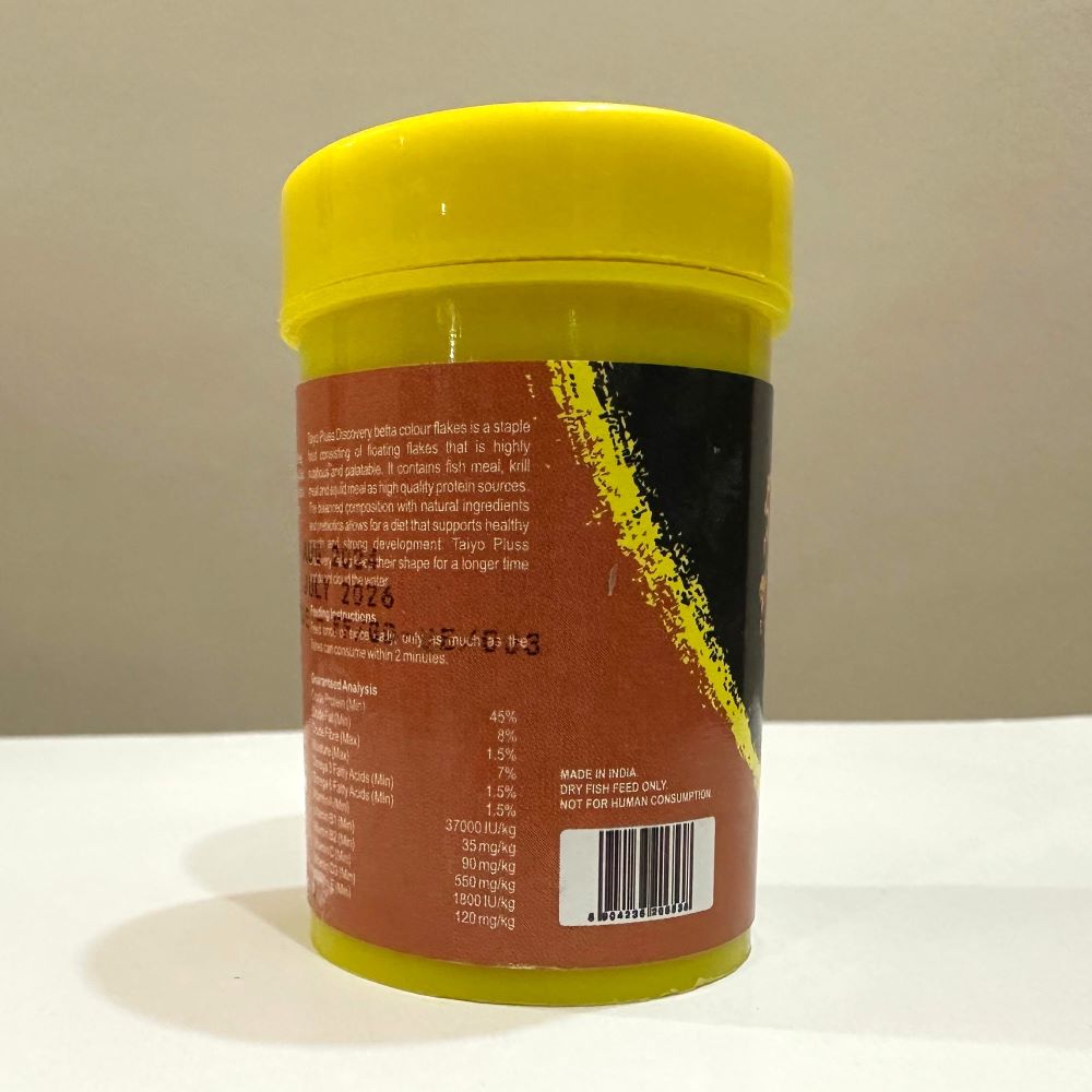 Taiyo Pluss Discovery Betta Colour Flakes 10 grams Fish food - 3