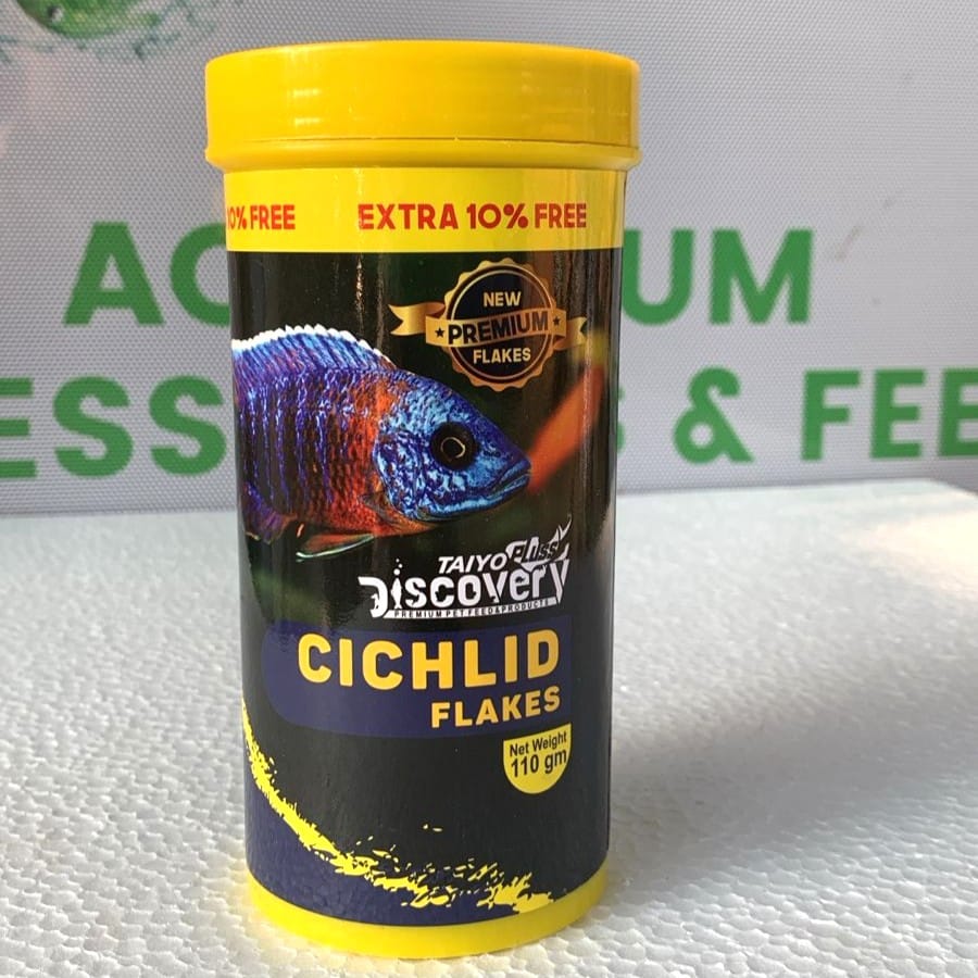 Taiyo Pluss Discovery Cichlid Flakes Fish Food 110 grams - 4