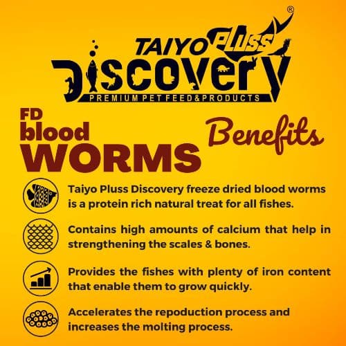 Taiyo Pluss Discovery Dried Blood Worms 55 gram Fish Feed