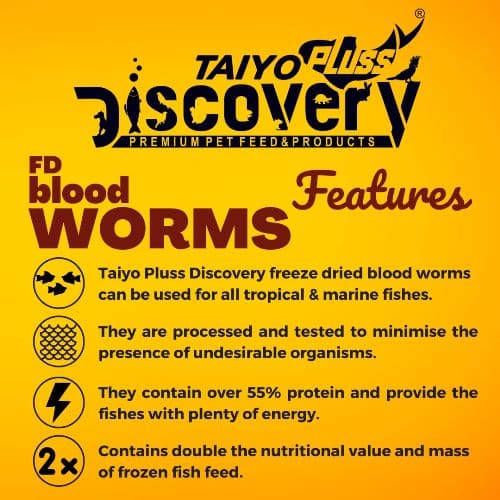 Taiyo Pluss Discovery Dried Blood Worms 10 gram Fish Feed - 6