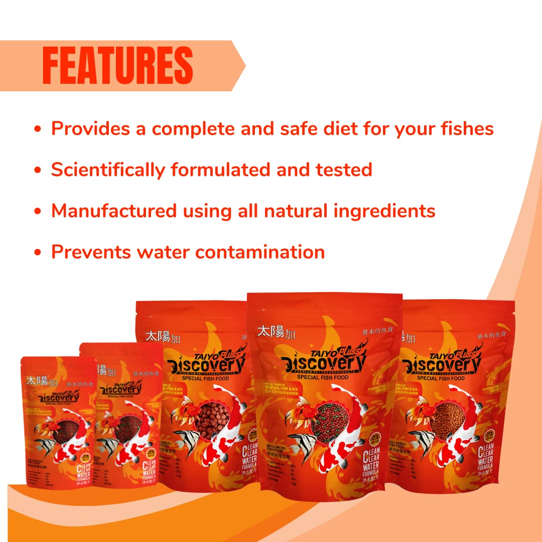 Taiyo Pluss Discovery fish food 2.5 mm size 100 grams Pouch
