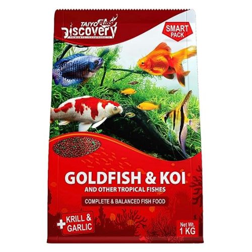 Taiyo pluss discovery Goldfish and Koi Premium fish food 1 Kg/2.5mm