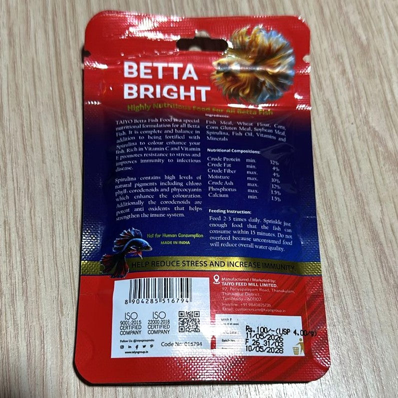 Taiyo Betta Bright Super Color Fish Food (25g Pouch)