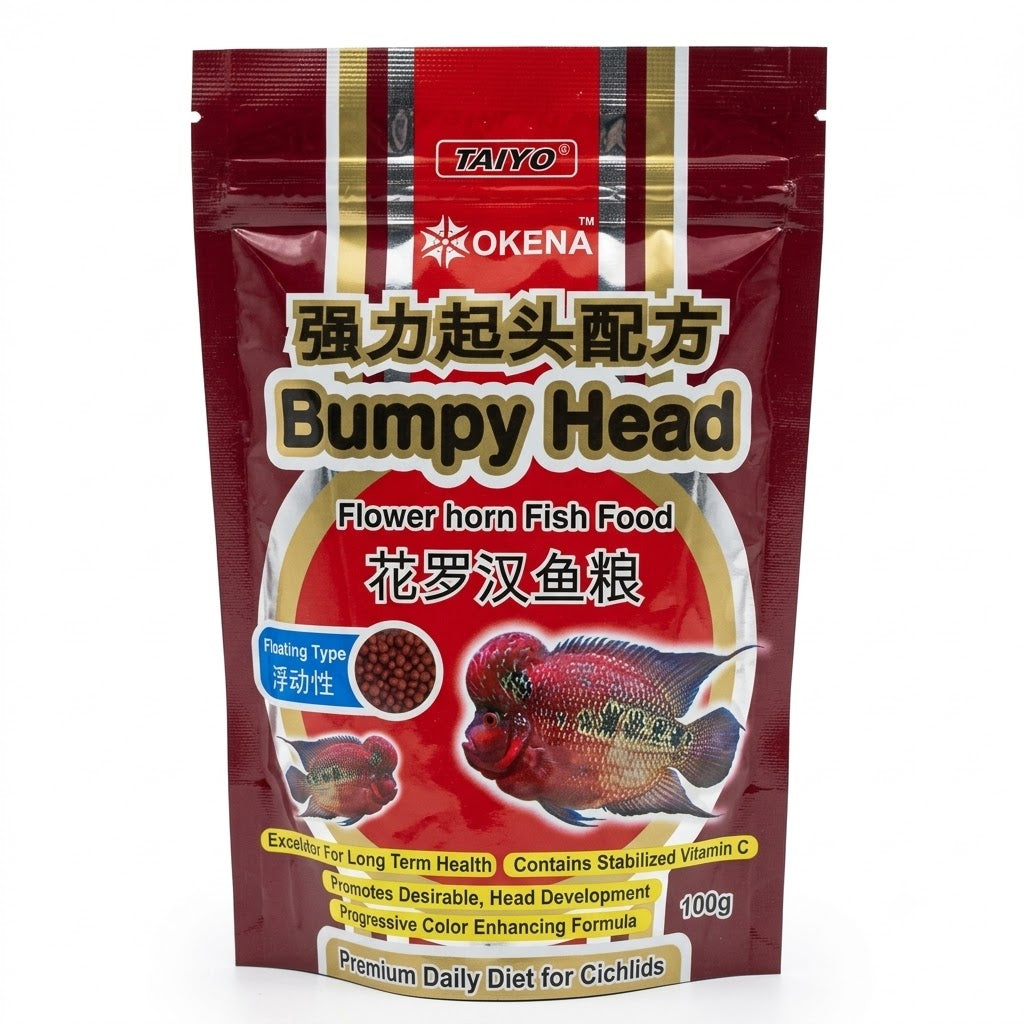 Taiyo Okena Bumpy Head Flower Horn Fish Food 100g - Premium Daily Diet
