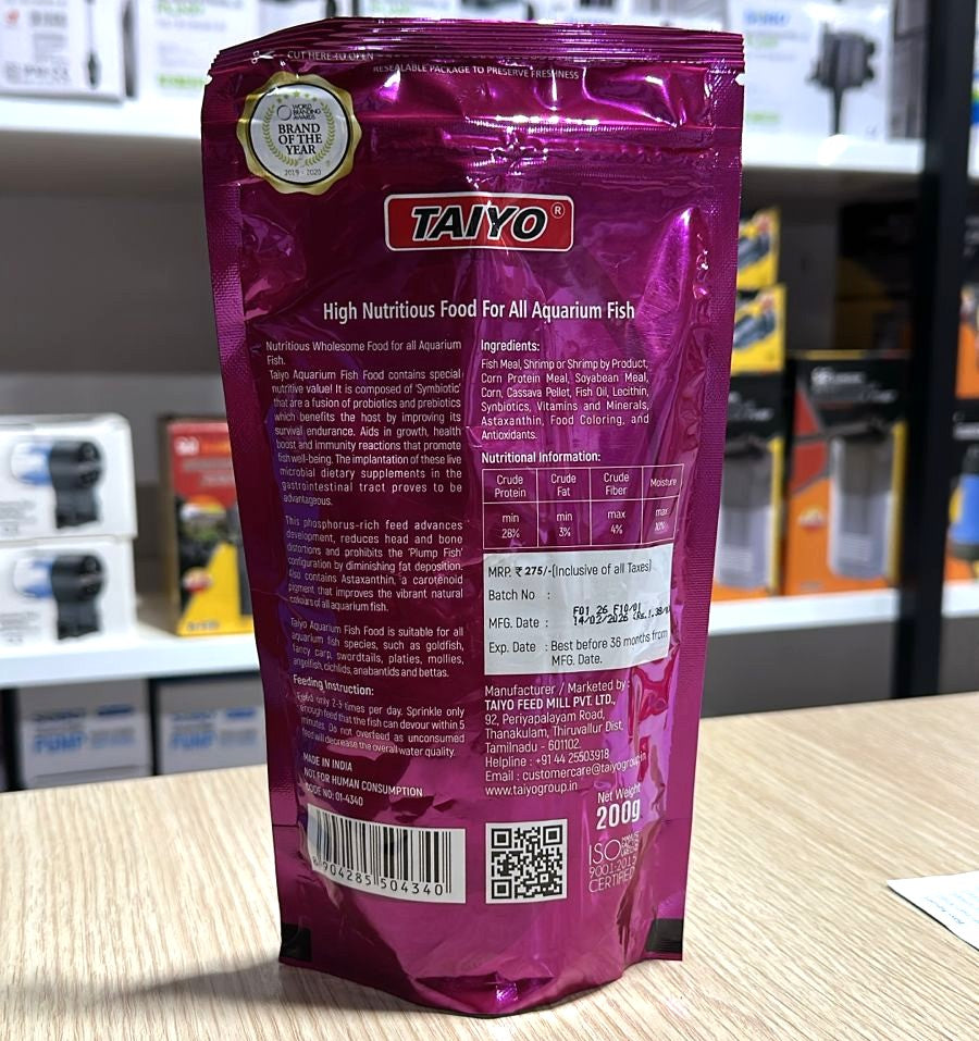 Taiyo Pink High Nutritious Fish Food (200g Pouch) – for All Aquarium Fish