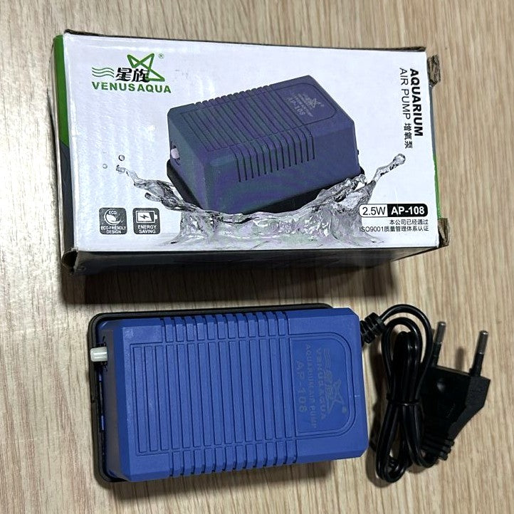 Venus Aqua AP-108 Aquarium Air Pump (2.5W) – Single Outlet Aerator