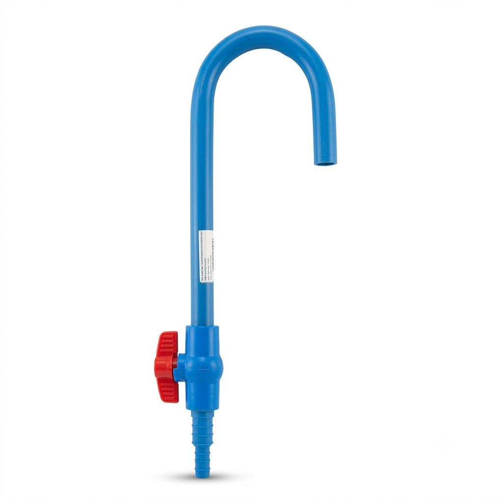 Aquarium Water Filling J-Pipe with Control Tap (Blue, 42 cm)