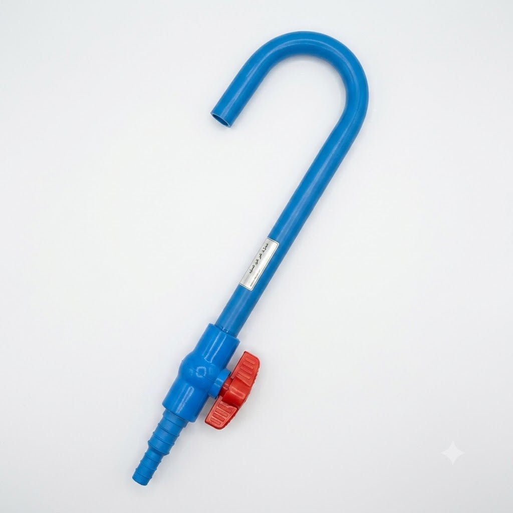 Aquarium Water Filling J-Pipe with Control Tap (Blue, 42 cm)