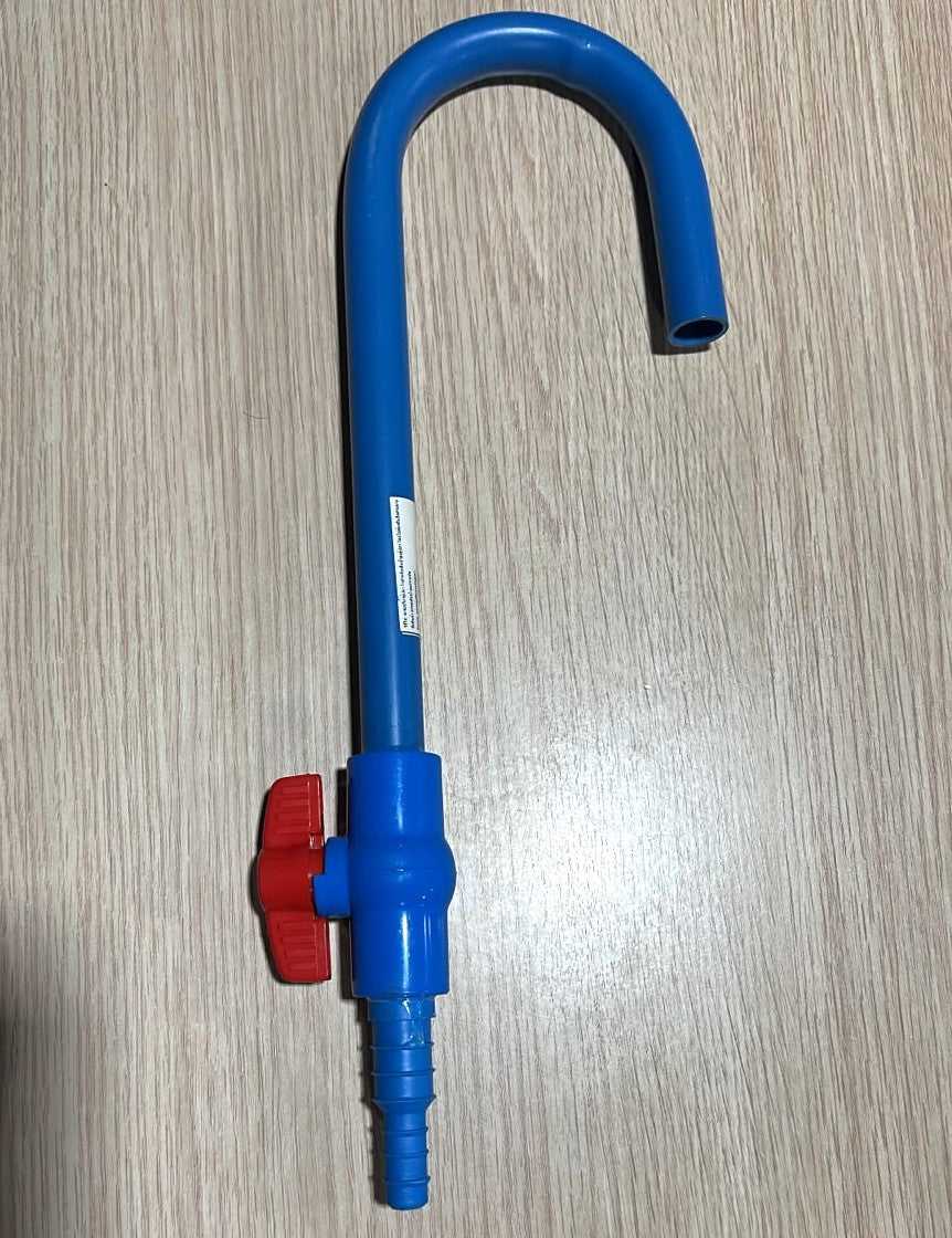 Aquarium Water Filling J-Pipe with Control Tap (Blue, 42 cm)
