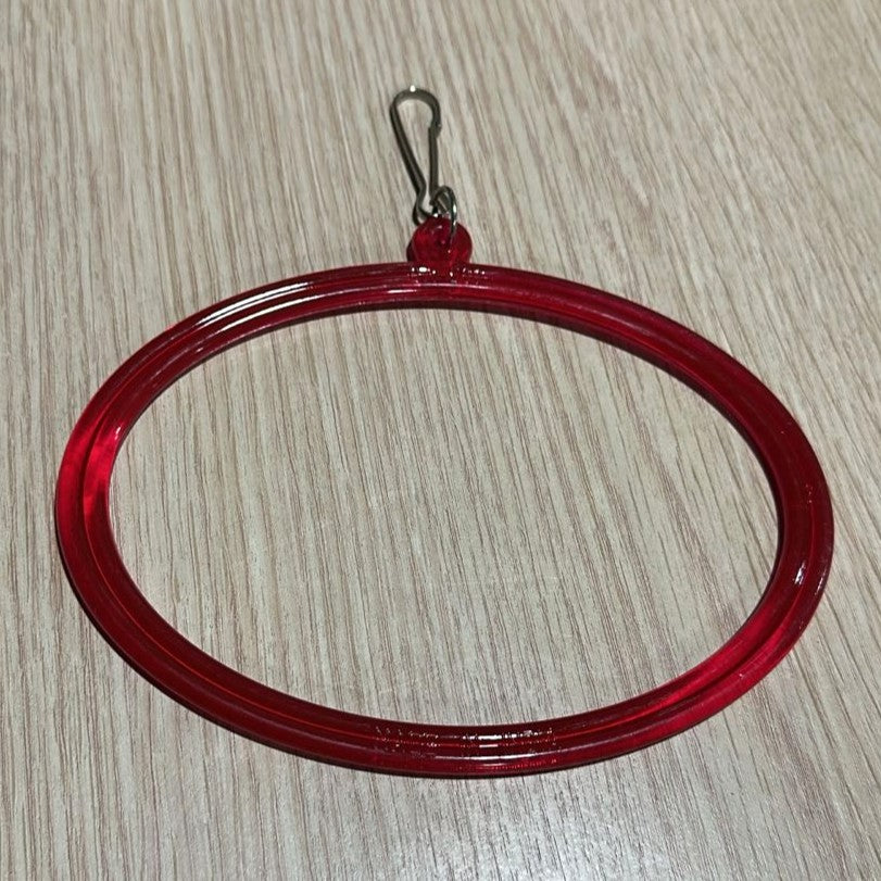 Translucent Bird Swing Ring Oval shape with Metal Clip (17x12 cm)
