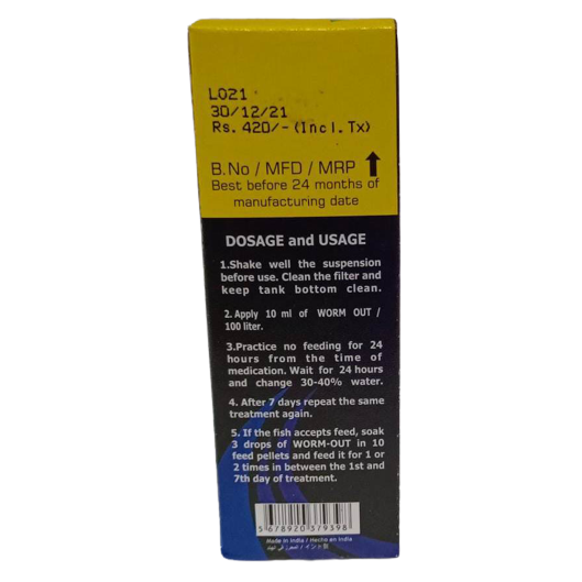 Worm-Out Fish De-worming Formula 60 ml Fish Medicine - 2