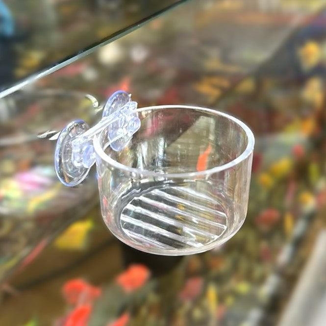 Transparent Acrylic Worm Feeding Cup for Aquariums