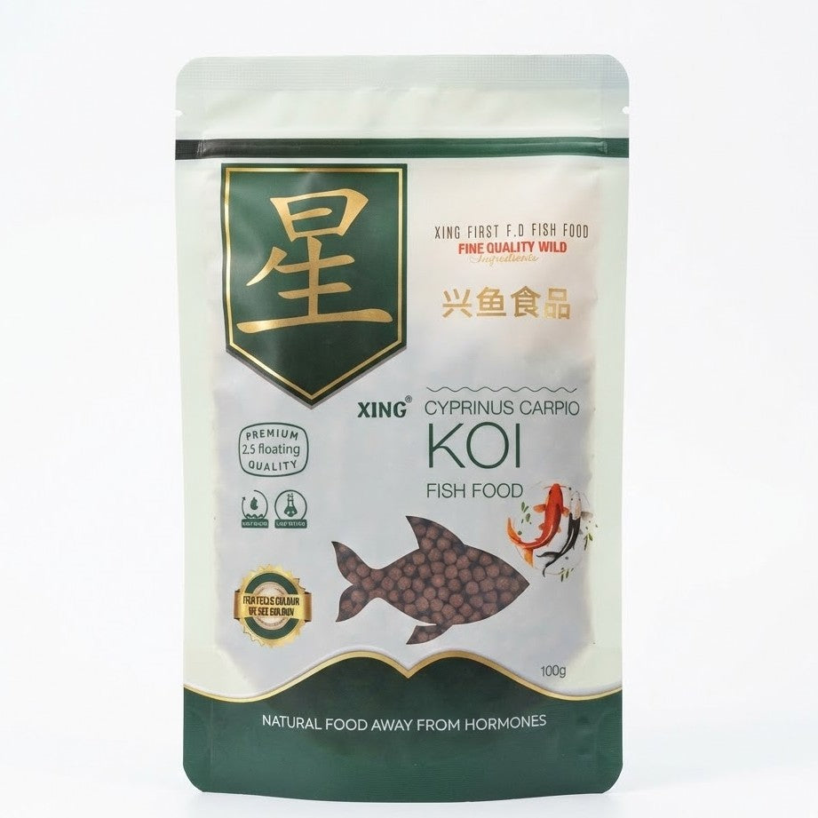 Xing Premium Koi Fish Food (100g) – 2.5mm Floating Pellets for Color & Growth