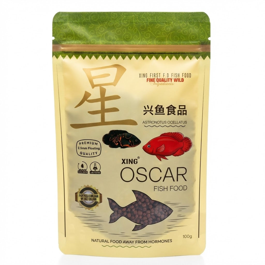 Xing Premium Oscar Fish Food (100g) – 2.5mm Floating Pellets for Maximum Growth & Color