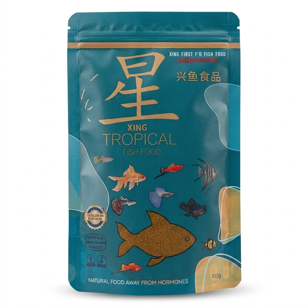 Xing Premium Tropical Fish Food (100g) - 1.0mm Floating Pellets