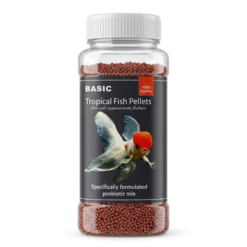 Basic Tropical Fish Pellets (180g) – Probiotic Formula for All Aquarium Fish