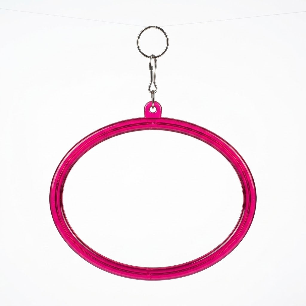 Translucent Bird Swing Ring Oval shape with Metal Clip (17x12 cm)