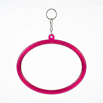 Translucent Bird Swing Ring Oval shape with Metal Clip (17x12 cm)