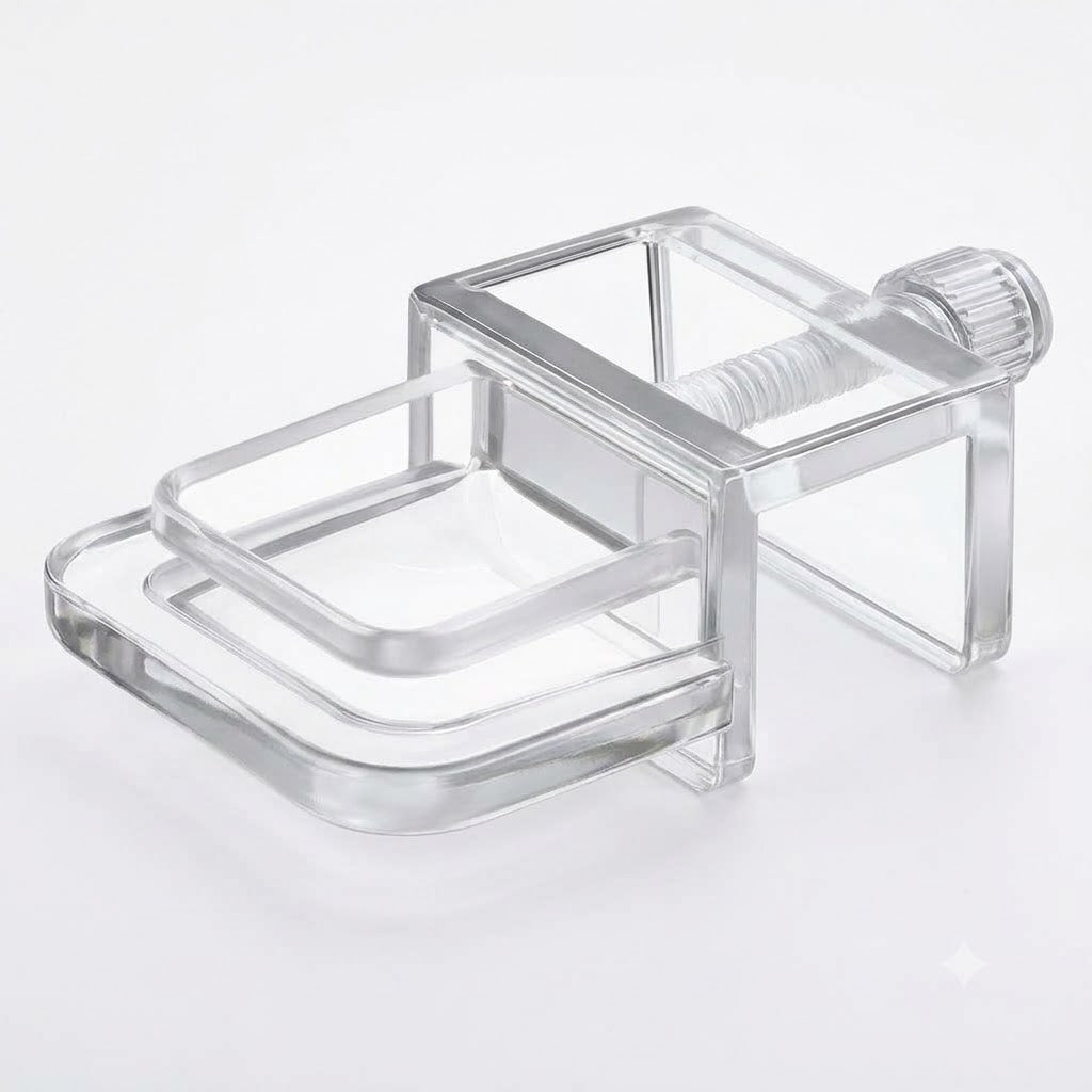 Aquarium Glass Holder Clip Adjustable ABS - Secures up to 21 mm Glass
