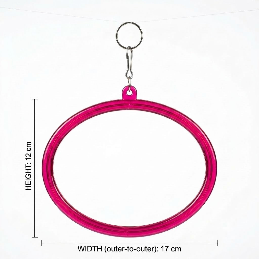 Translucent Bird Swing Ring Oval shape with Metal Clip (17x12 cm)