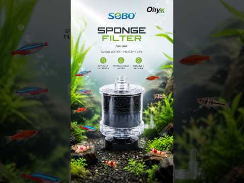 Sobo SB-333 Aquarium Sponge Filter – Compact Enclosed Bio-Sponge with Ceramic Media Chamber