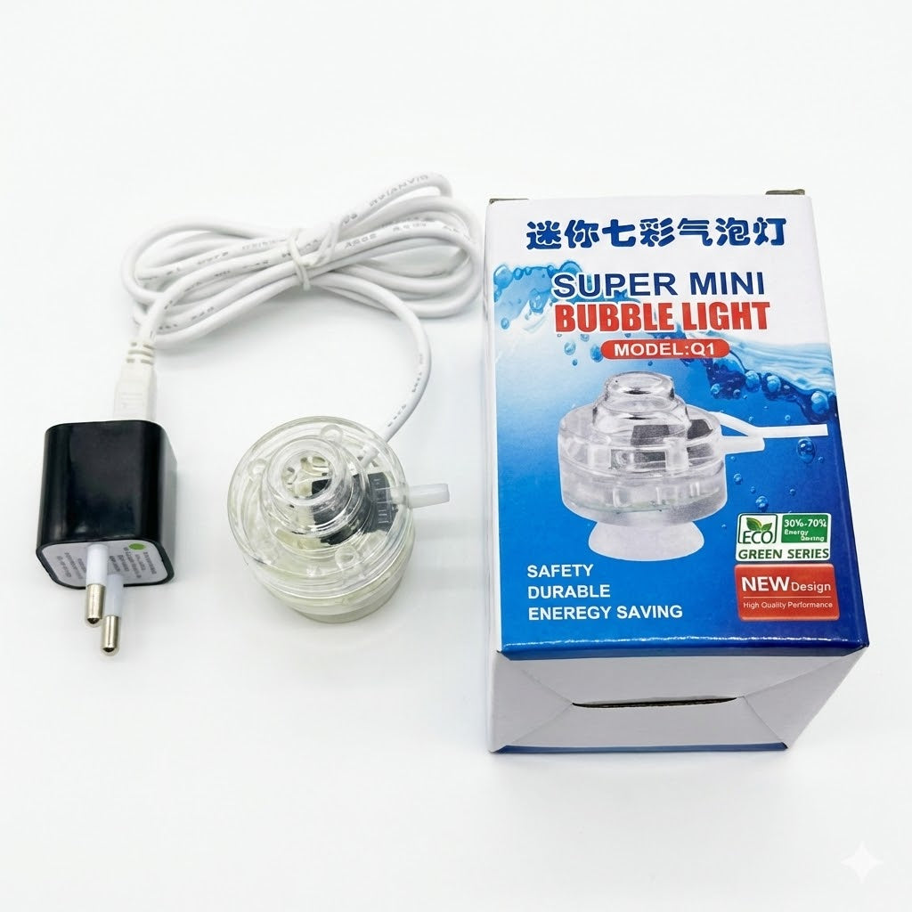 Super Mini LED Bubble Light Model: Q1 (1W) – Colorful Underwater Air Stone Lamp