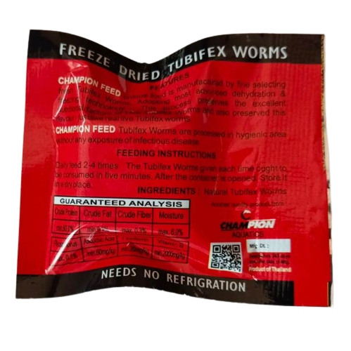 Champion Freeze Dried Tubifex Worms 1.5 gram 5