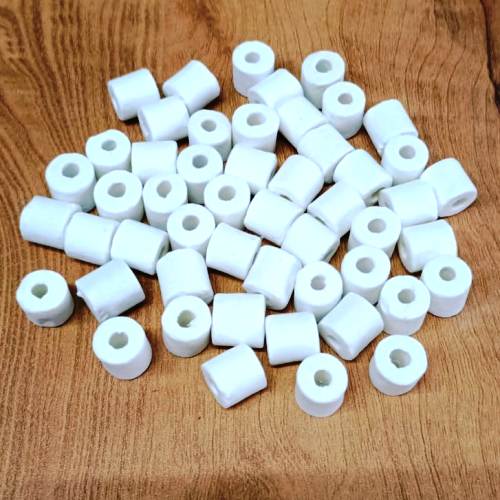 White Ceramic Ring 12 mm x 12 mm Size 250 gram Pack for Aquarium Filter