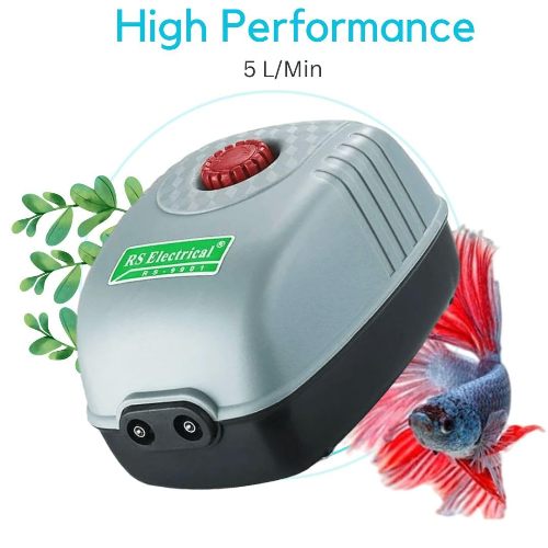 RS ELECTRICAL RS-290 Single Outlet Aquarium Air Oxygen Pump Low Noise  Aquatic Airpump for Fish Air Aquarium Pump