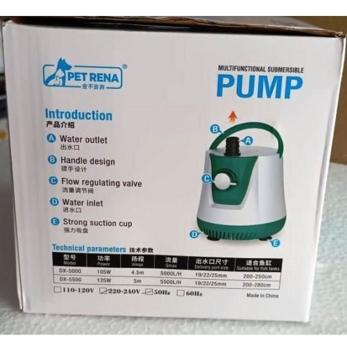 Pet Rena DX-5000 Aquarium Submersible Water Pump – 5