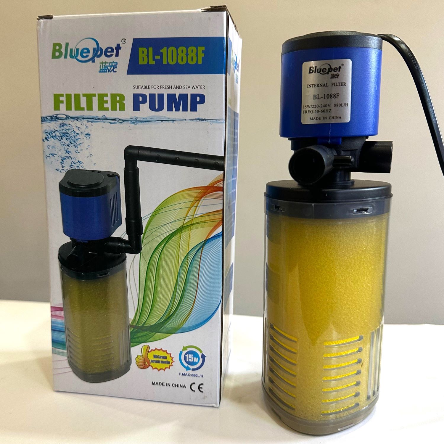 Blue Pet BL-1088F Aquarium Internal Filter 15 Watts