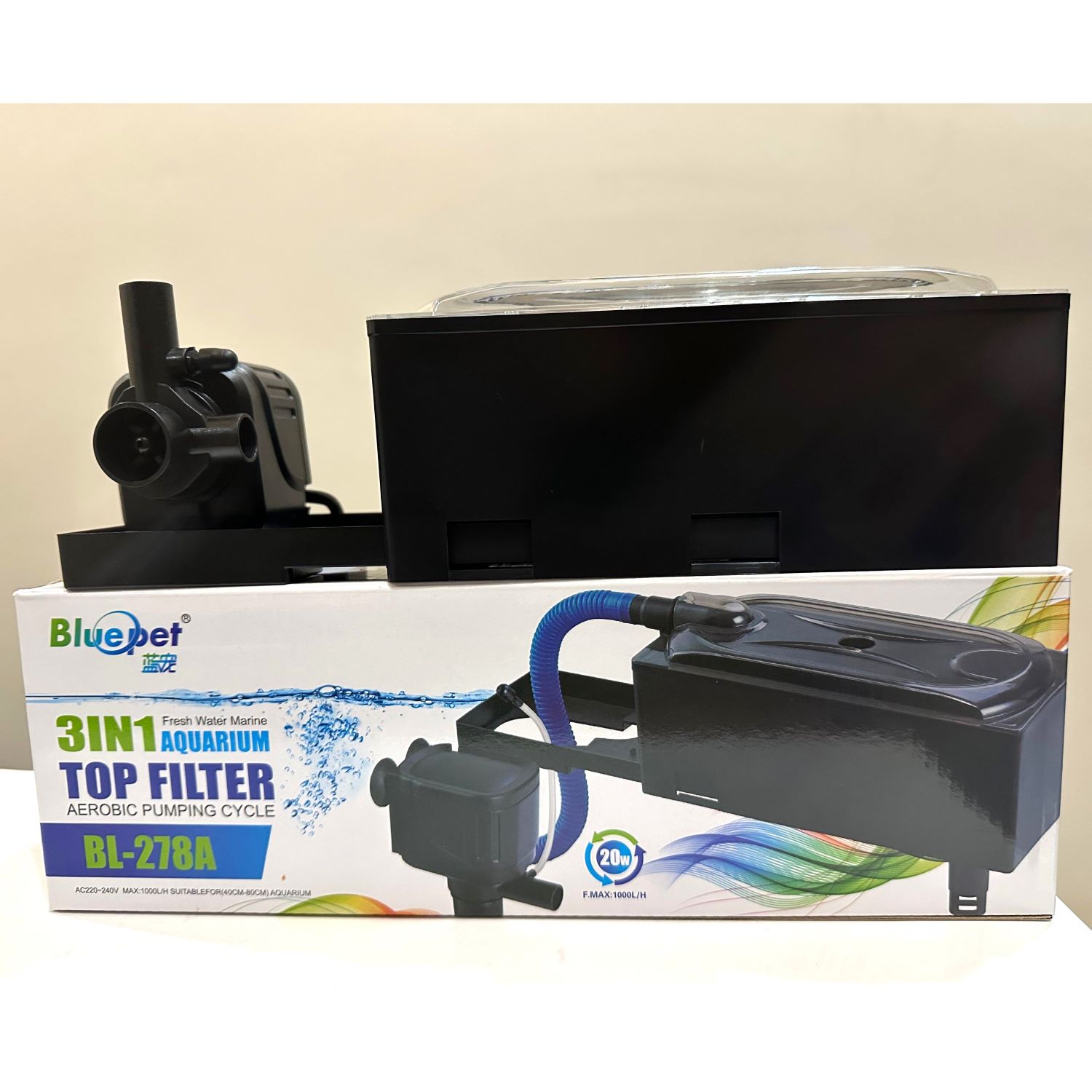 Blue Pet BL-278A Aquarium Top Filter 20 watts