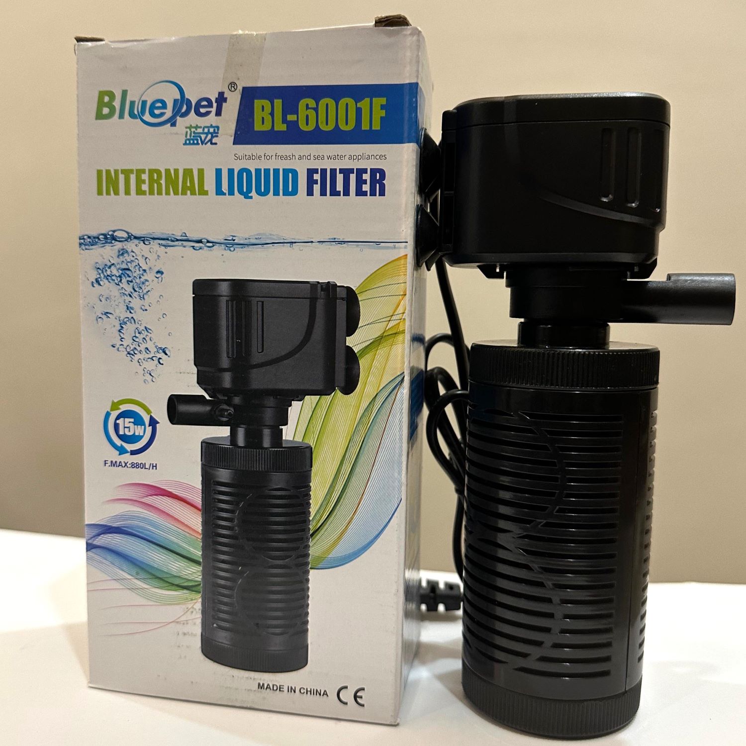 Blue Pet BL-6001F Aquarium Internal Filter - 15 watts