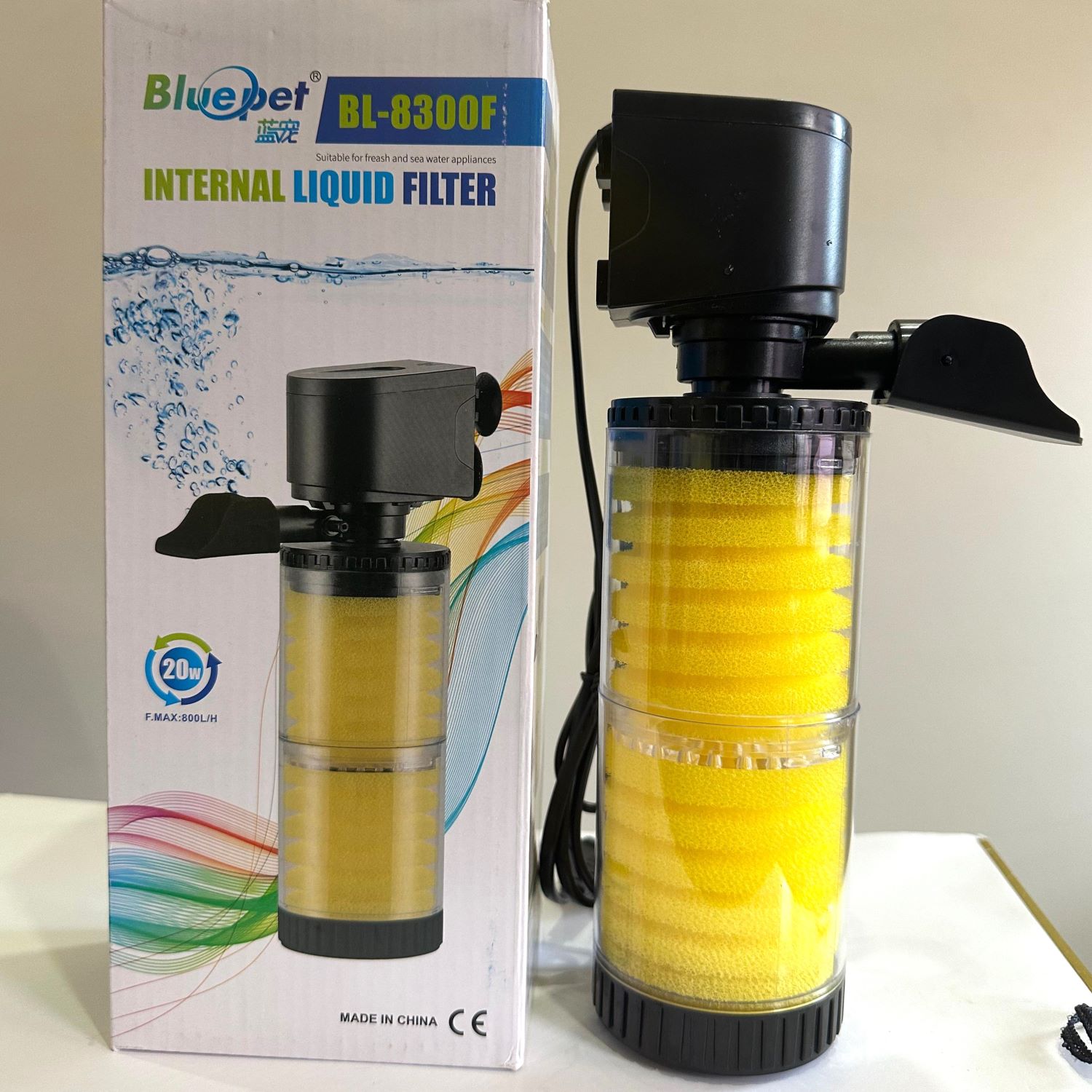 Blue Pet BL-8300F Aquarium Internal Liquid Filter 20 watts
