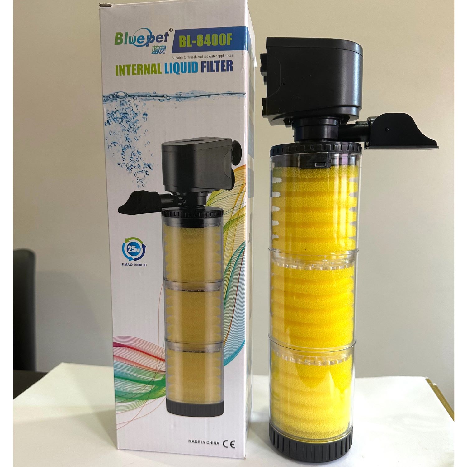 Blue Pet BL-8400F Aquarium Internal Liquid Filter 25 watts